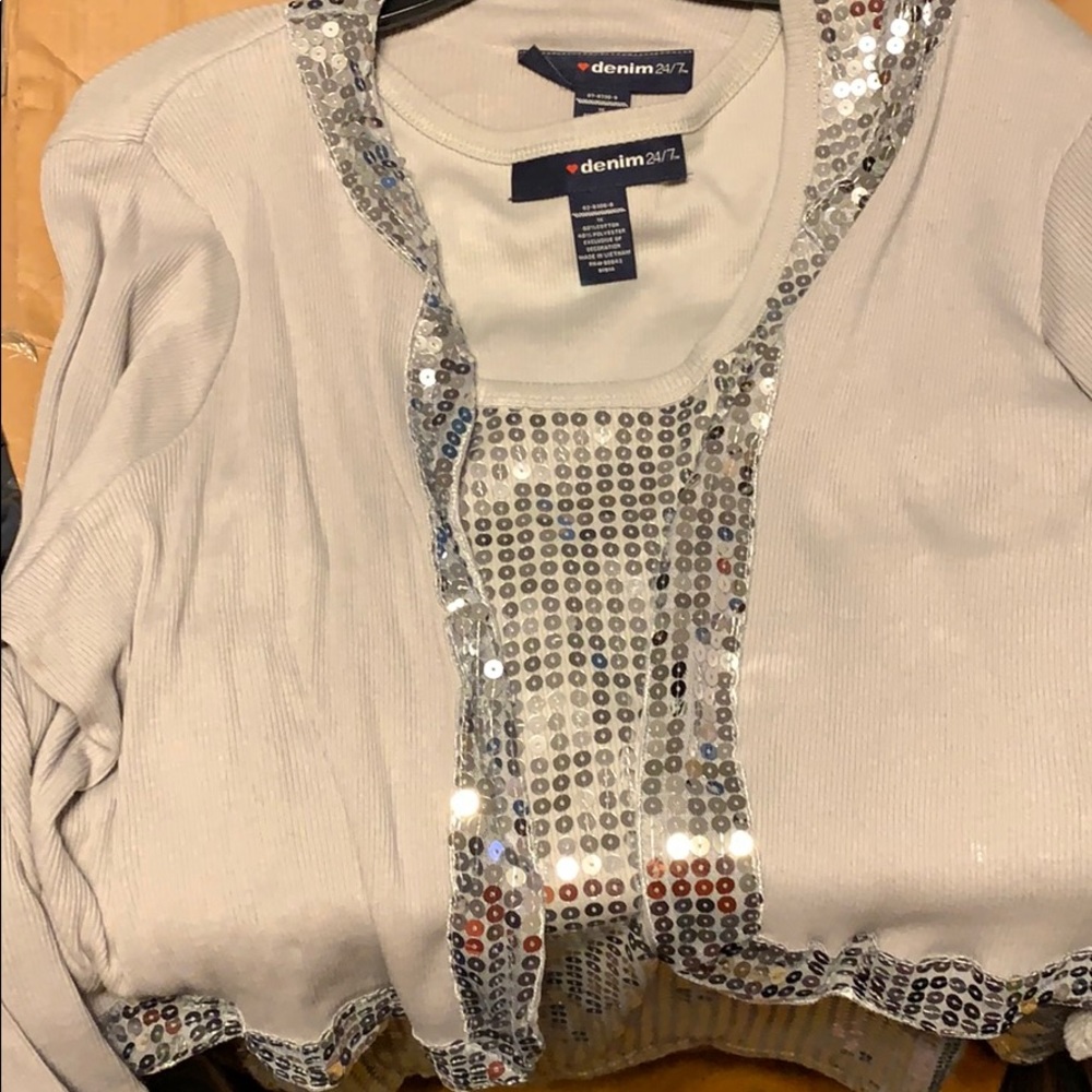 Sequins jacket & blouse